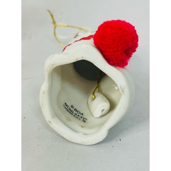 Vintage Cat Jolly Jingles Hand Painted Porcelain Bell Ornament Christmas w Box - Picture 8 of 8